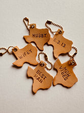 Load image into Gallery viewer, Hand stamped leather tags
