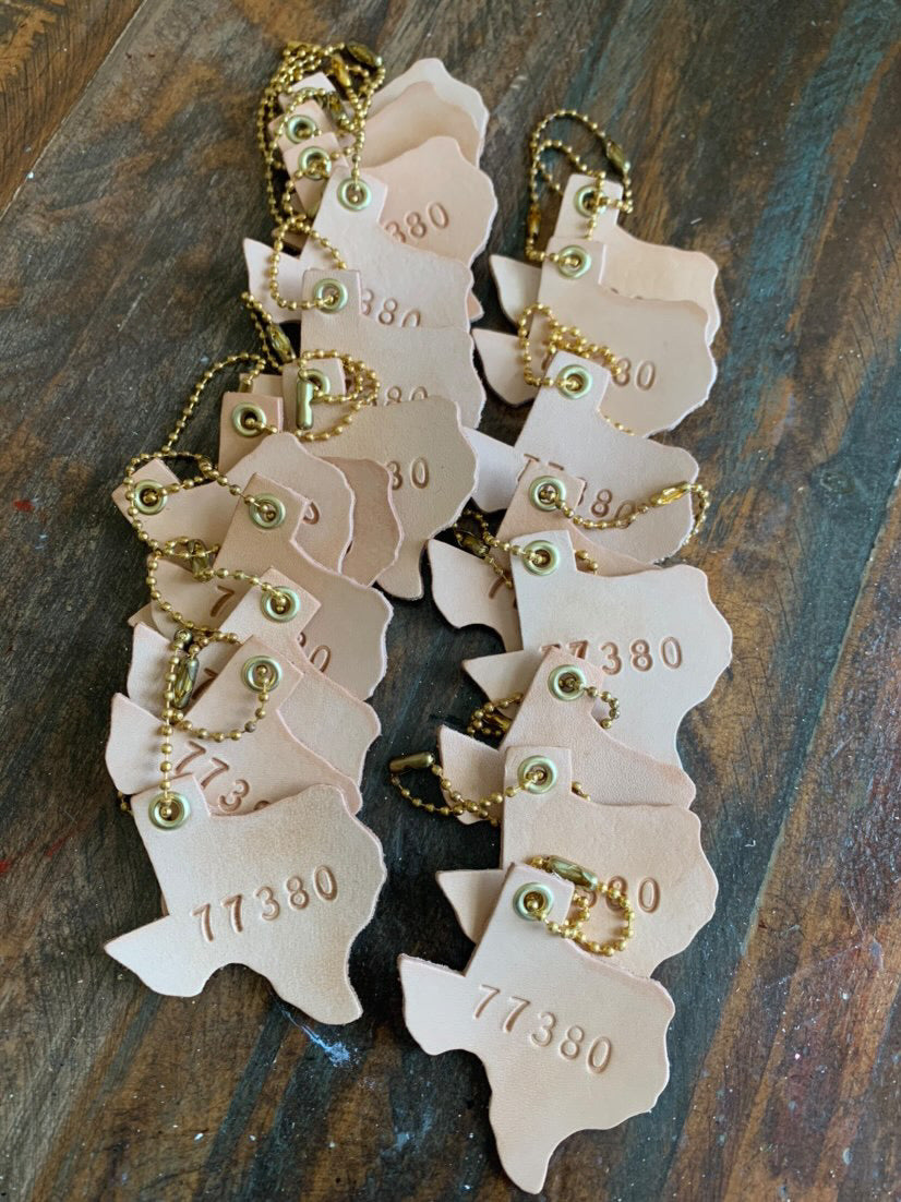 zip code leather tags
