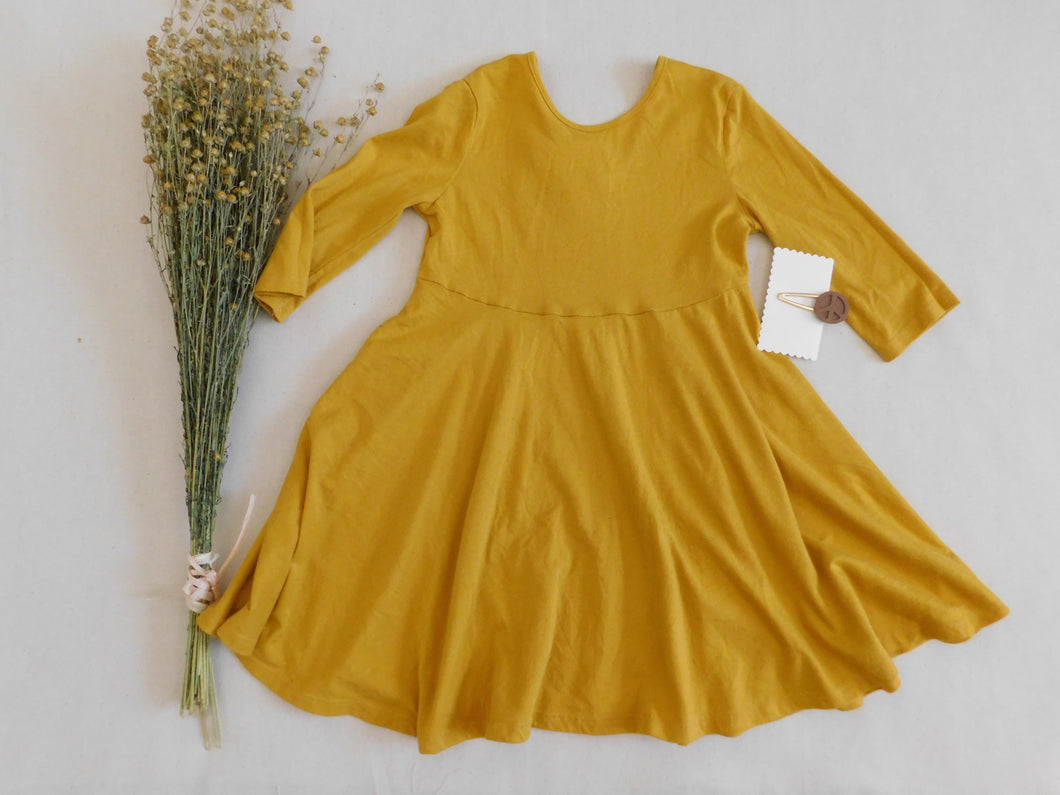 mustard long sleeve casual dress 5T