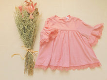 Load image into Gallery viewer, coral pink lace top  2T
